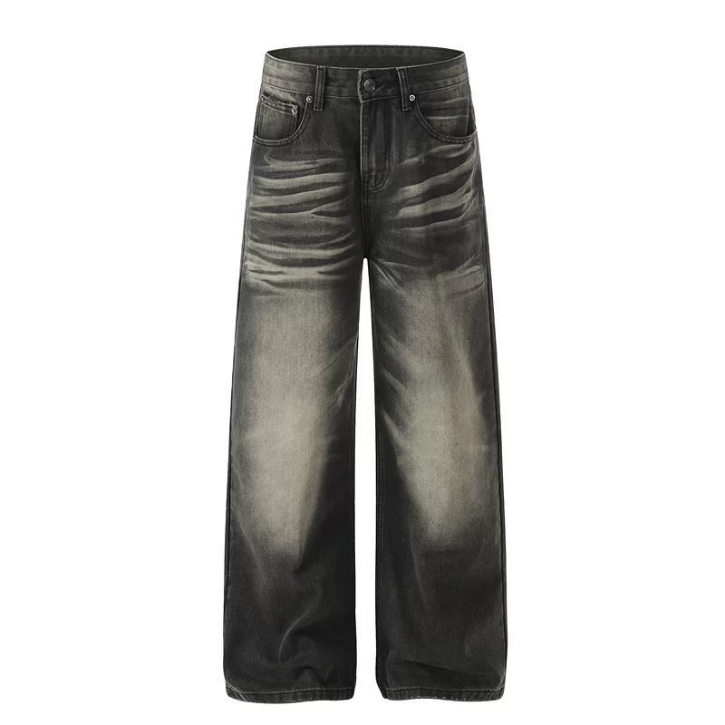 Wide Leg Washed Denim Jeans - Image 6