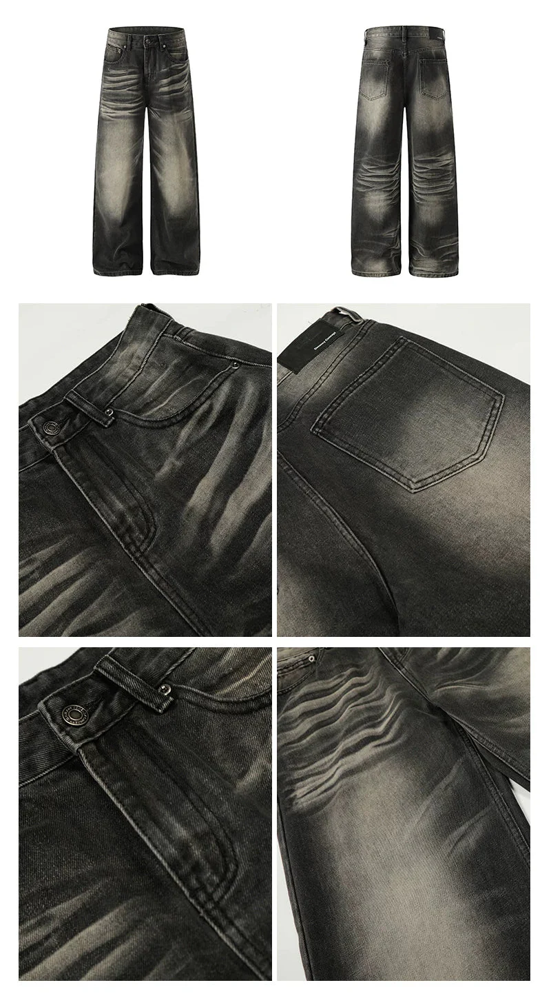 Wide Leg Washed Denim Jeans - Image 7