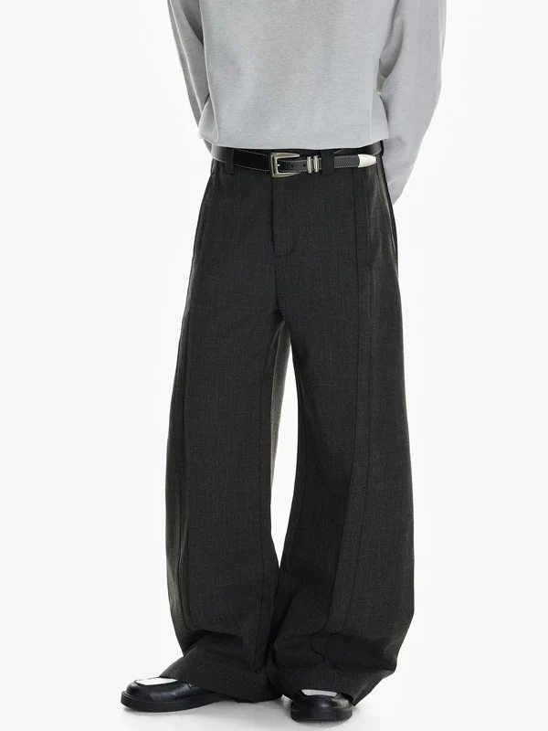 Wide Leg Wool Blend A-Line Pants - Image 2