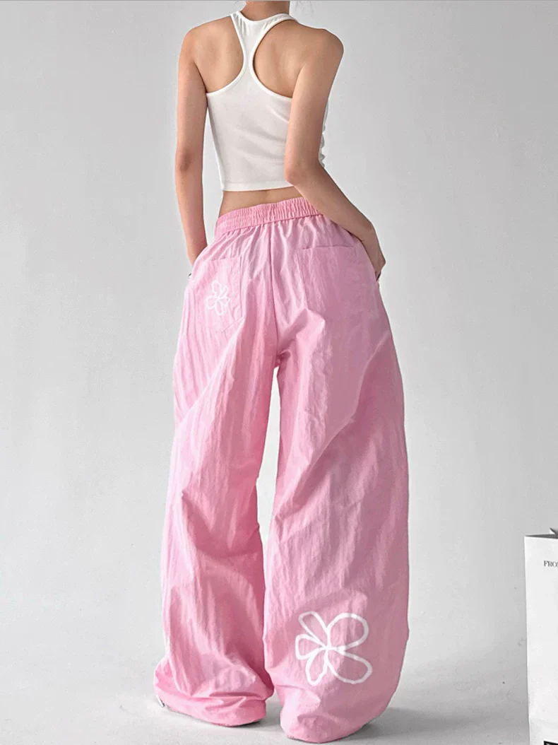 Floral Print Wide Leg Workwear Pants - Image 10