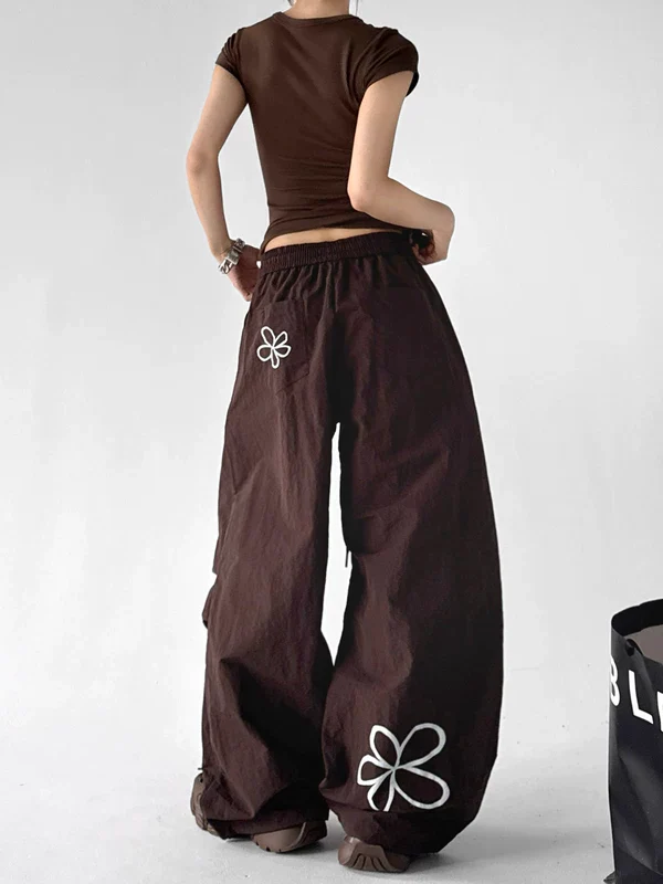 Floral Print Wide Leg Workwear Pants - Image 6