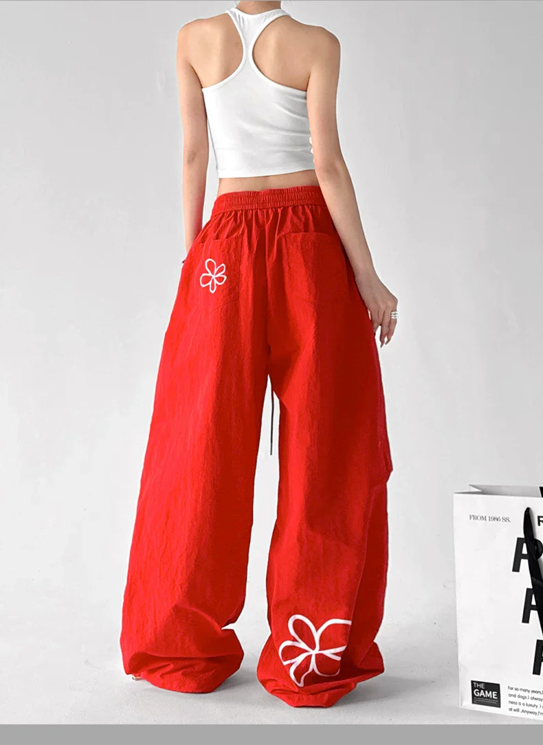 Floral Print Wide Leg Workwear Pants - Image 9