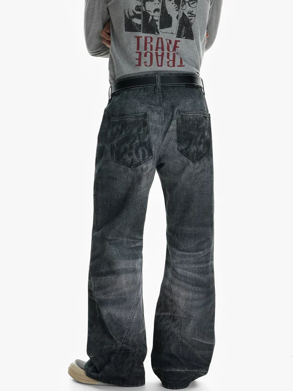 Winged Snow Leopard Print Pants - Image 5