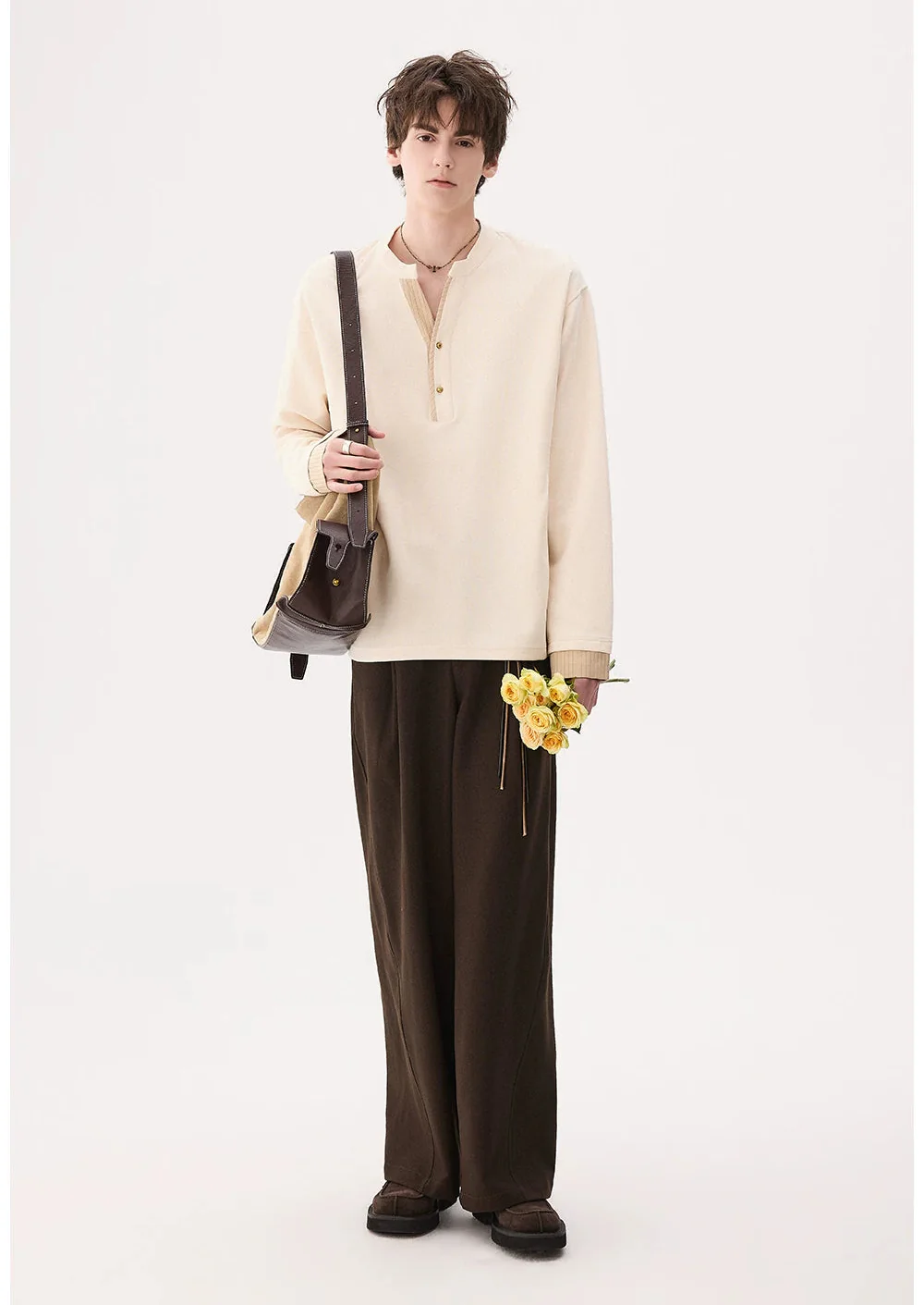 Wool Blend Pleated Wide Leg Pants - Image 8