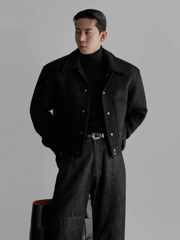 Wool Collar Workwear Short Jacket - Image 6