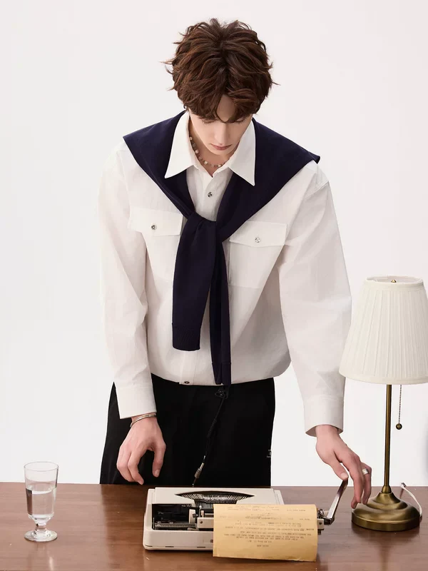 Workwear Long Sleeve Button-Up Shirt - Image 4