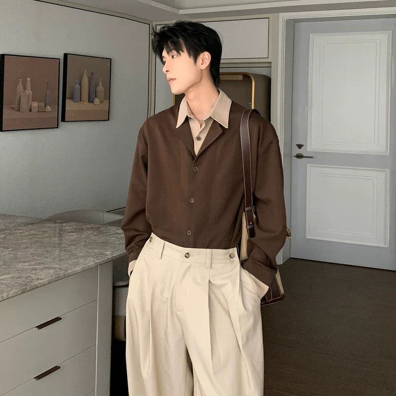 Wrinkle-Free Faux Layered Button Shirt - Image 5