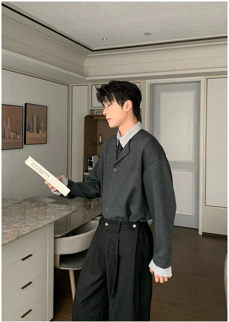 Wrinkle-Free Faux Layered Button Shirt - Image 7